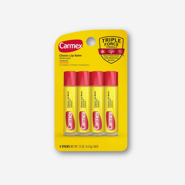 Carmex Classic Lip Balm Medicated Stick 4pk